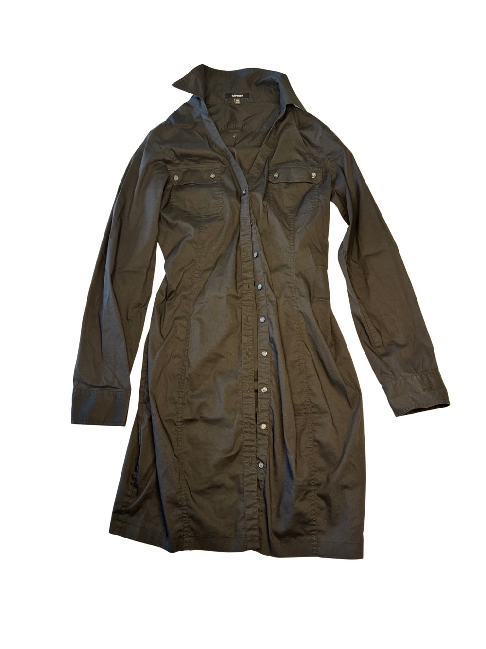 Express Black Long Utility Shirt Jacket